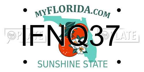 IFNQ37 Florida License Plate