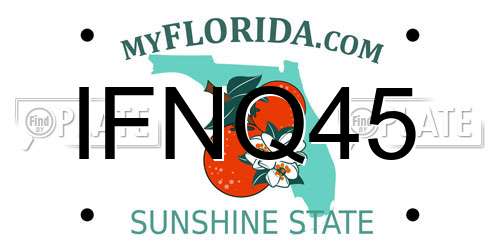 IFNQ45 Florida License Plate