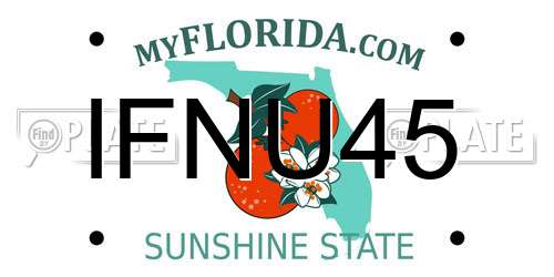 IFNU45 Florida License Plate