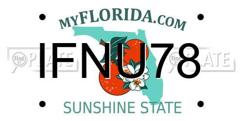 IFNU78 Florida License Plate