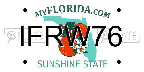 IFRW76 Florida License Plate