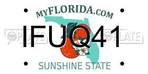IFUQ41 Florida License Plate