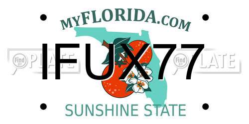 IFUX77 Florida License Plate