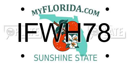 IFWH78 Florida License Plate
