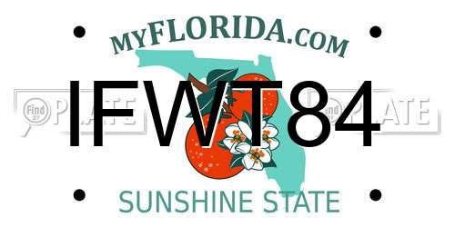 IFWT84 Florida License Plate