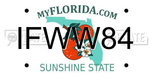 IFWW84 Florida License Plate