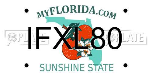 IFXL80 Florida License Plate
