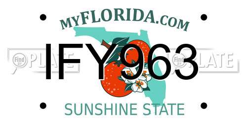 IFY963 Florida License Plate