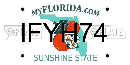 IFYH74 Florida License Plate