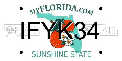 IFYK34 Florida License Plate