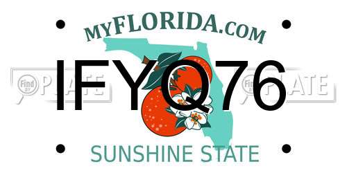 IFYQ76 Florida License Plate