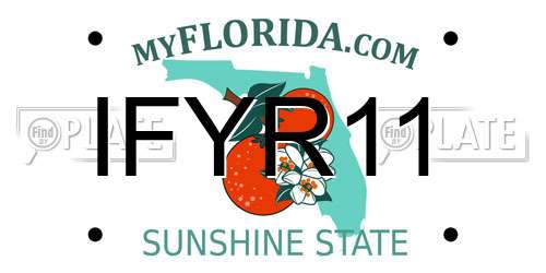 IFYR11 Florida License Plate