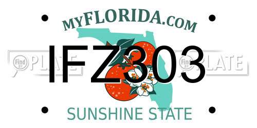 IFZ303 Florida License Plate