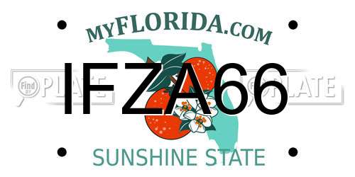 IFZA66 Florida License Plate