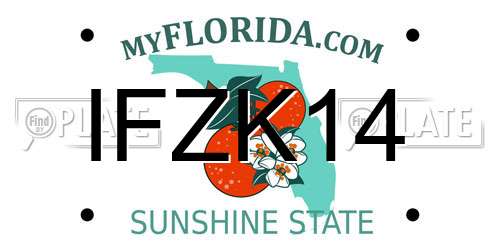 IFZK14 Florida License Plate