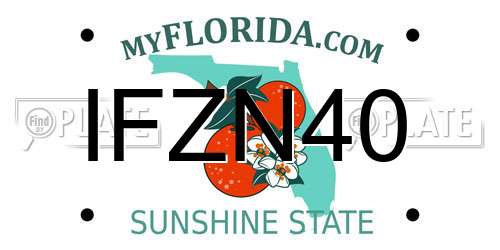 IFZN40 Florida License Plate