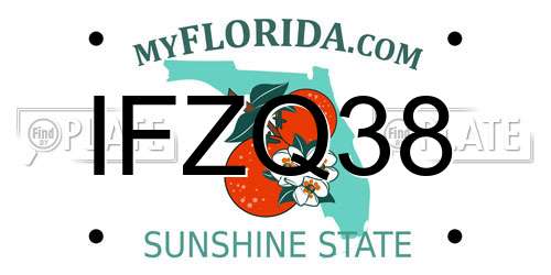 IFZQ38 Florida License Plate