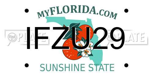IFZU29 Florida License Plate