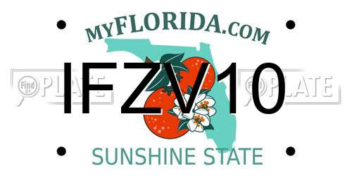 IFZV10 Florida License Plate