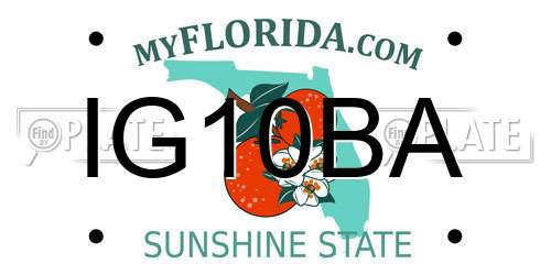 IG10BA Florida License Plate