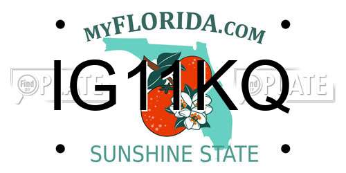 IG11KQ Florida License Plate