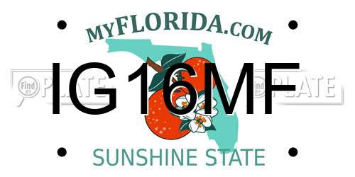 IG16MF Florida License Plate