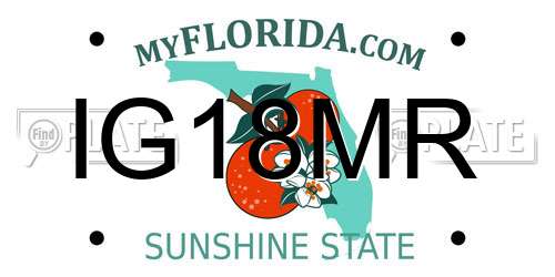 IG18MR Florida License Plate