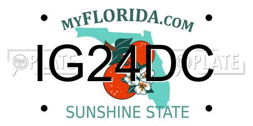 IG24DC Florida License Plate