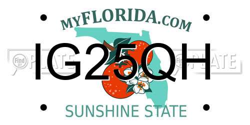 IG25QH Florida License Plate