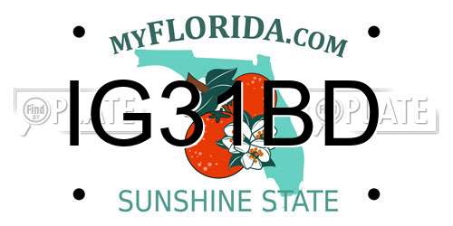 IG31BD Florida License Plate