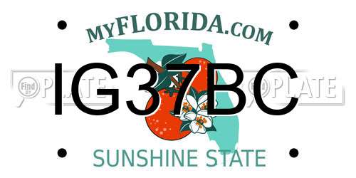 IG37BC Florida License Plate