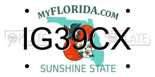 IG39CX Florida License Plate
