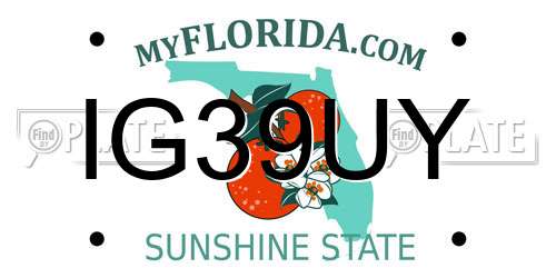 IG39UY Florida License Plate