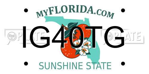 IG40TG Florida License Plate