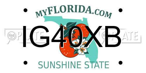 IG40XB Florida License Plate