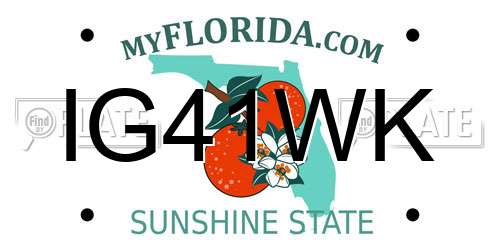 IG41WK Florida License Plate