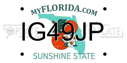 IG49JP Florida License Plate