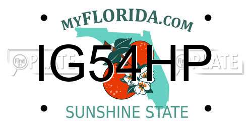 IG54HP Florida License Plate