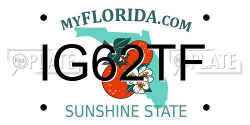 IG62TF Florida License Plate
