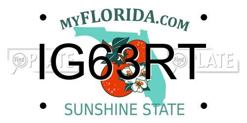 IG63RT Florida License Plate