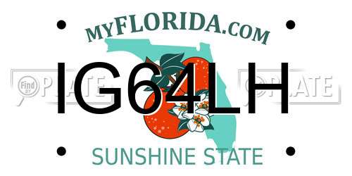 IG64LH Florida License Plate
