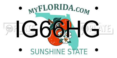 IG66HG Florida License Plate