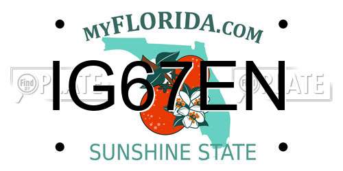 IG67EN Florida License Plate