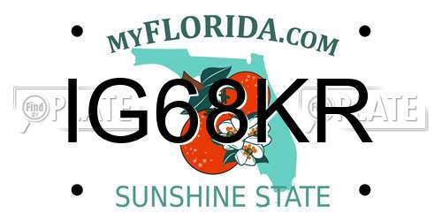 IG68KR Florida License Plate
