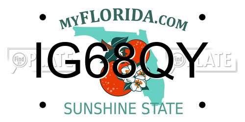 IG68QY Florida License Plate
