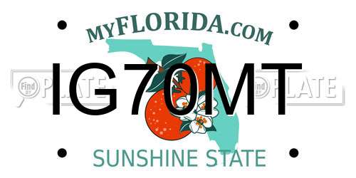 IG70MT Florida License Plate