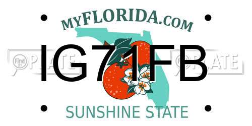 IG71FB Florida License Plate