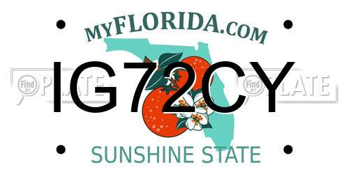 IG72CY Florida License Plate