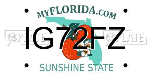 IG72FZ Florida License Plate