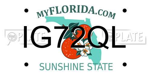 IG72QL Florida License Plate